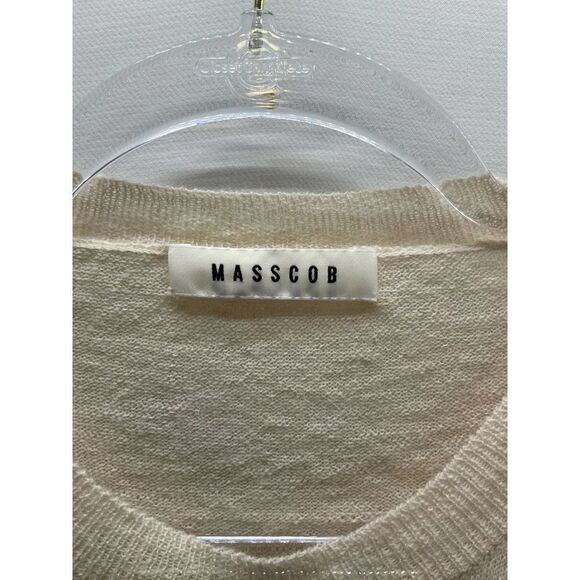 Masscob Cream Baby Alpaca Blend Lightweight Sweater Loose Oversized XS (fit MED) - Picture 2 of 5